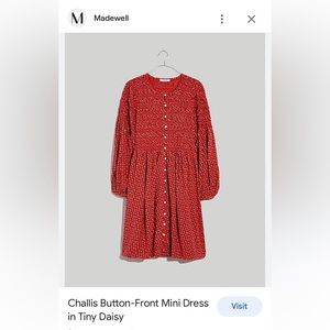 Challis Button-Front Mini Dress in Tiny Daisy